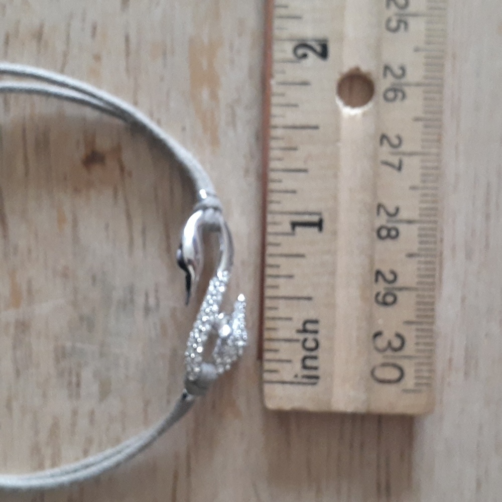 Swarovski Crystal Swan Stamped Adjustable Bracelet TT124 - Picture 9 of 17